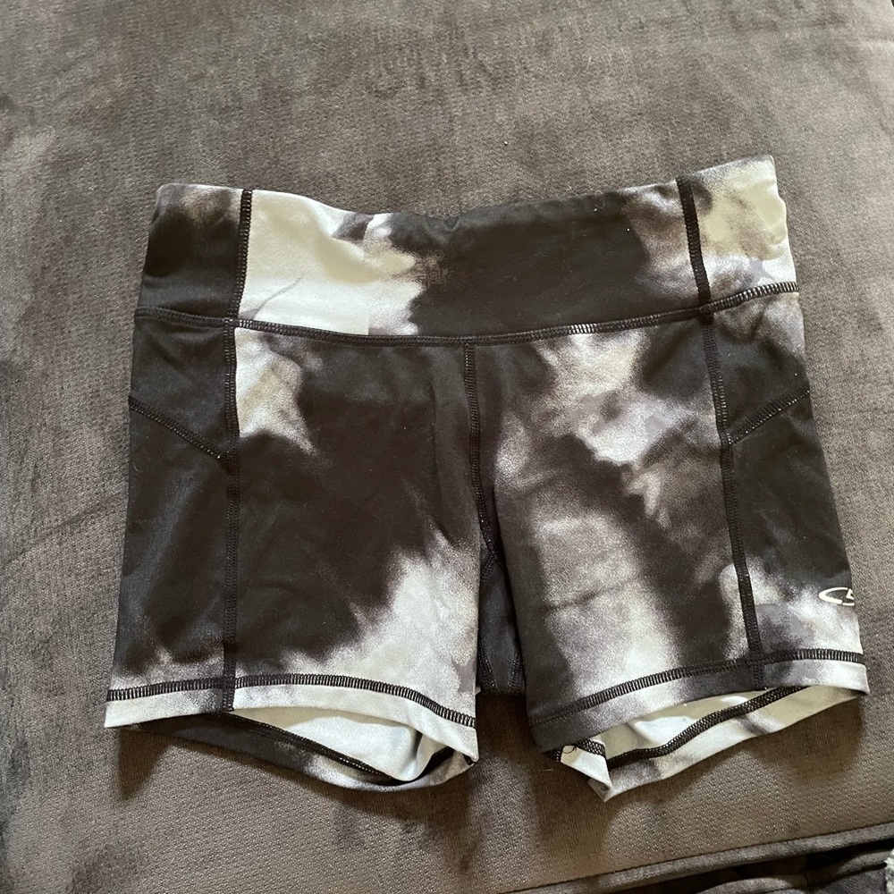 Black and Gray Tie-Dye Spandex